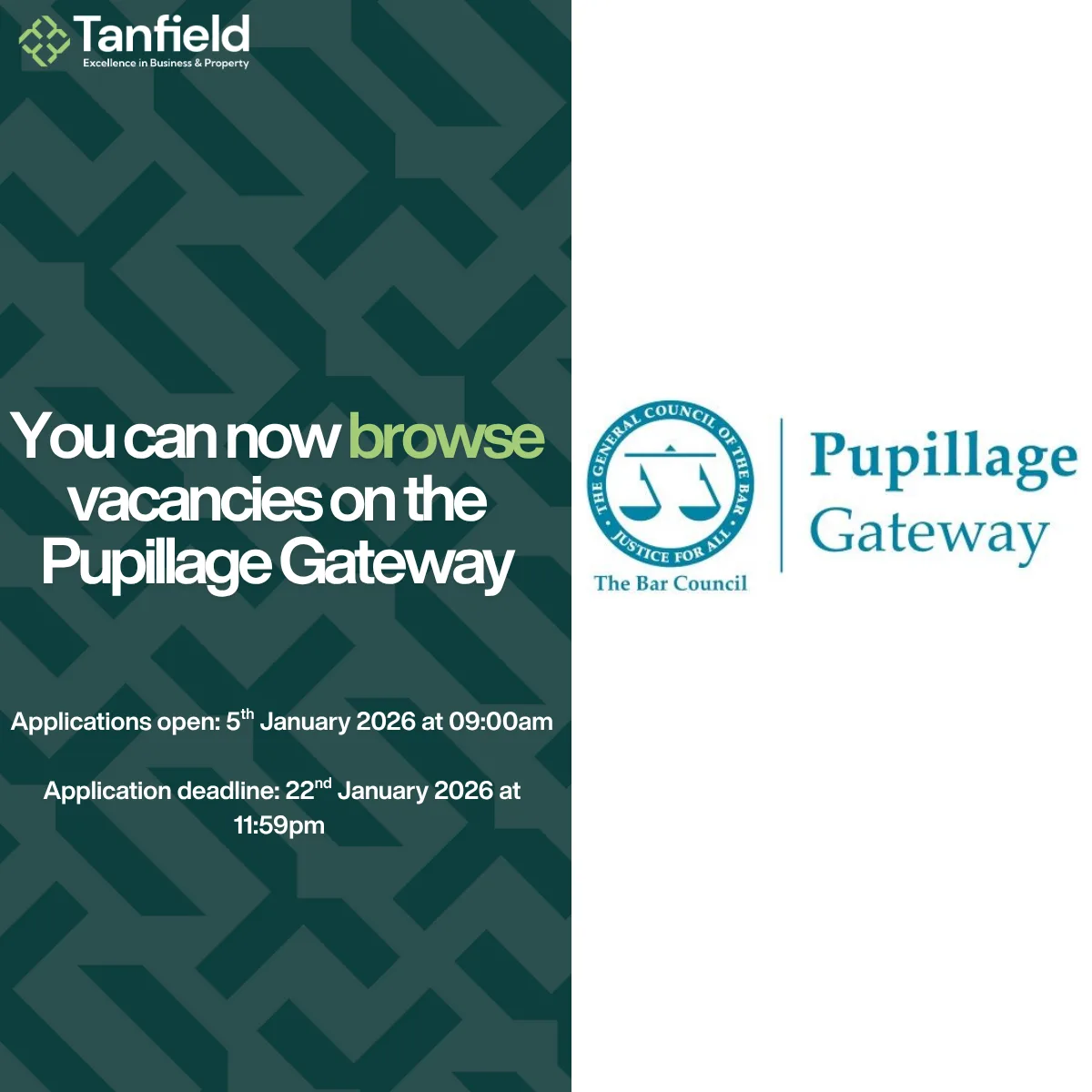 Pupillage Gateway Vacancies are now open for viewing