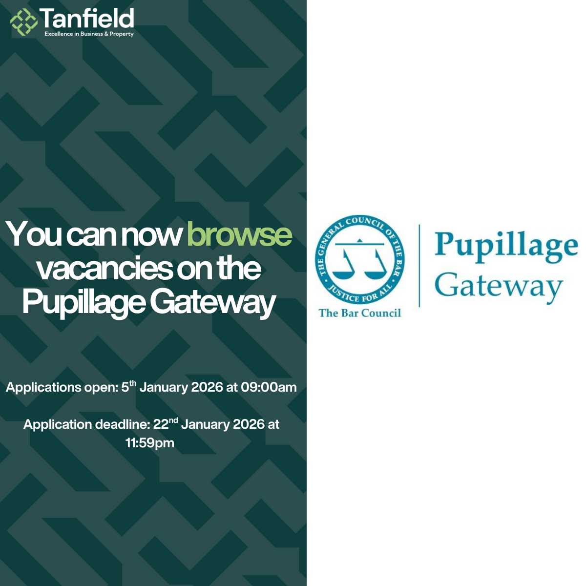 Pupillage Gateway Vacancies are now open for viewing