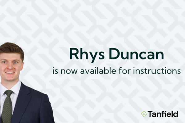 Rhys Duncan is now available to take on instructions