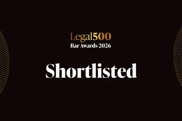 Tanfield shortlisted for three awards at the Legal 500 UK Bar Awards 2026