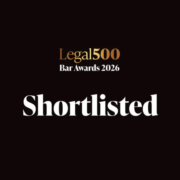 Tanfield shortlisted for three awards at the Legal 500 UK Bar Awards 2026