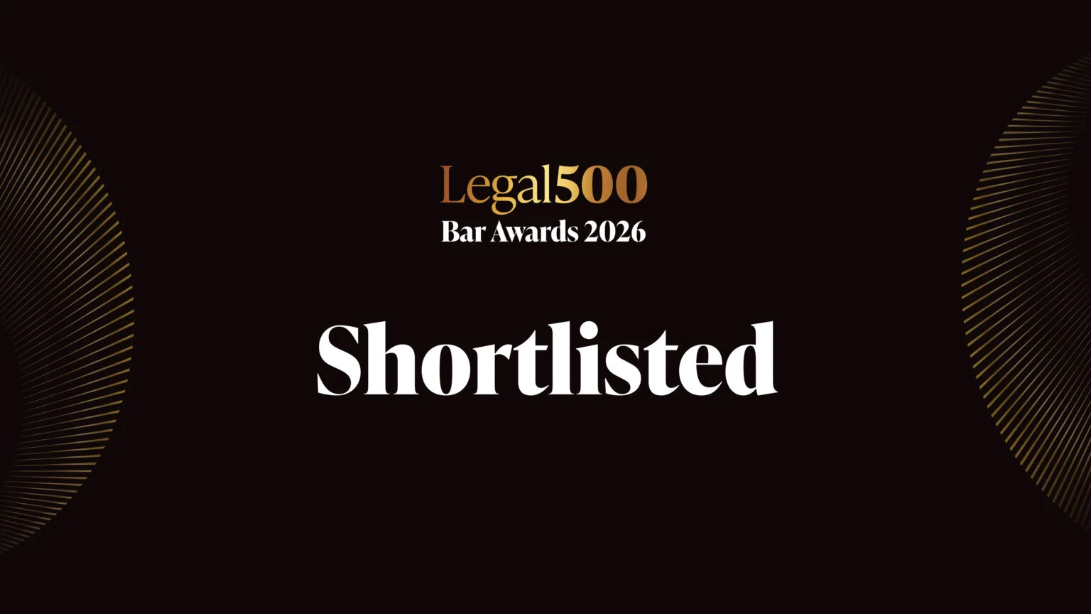 Tanfield shortlisted for three awards at the Legal 500 UK Bar Awards 2026
